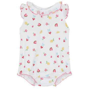 Baby Girls White Tropical Dreams Romper