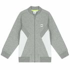 Boys Grey & White Zip Up Top, 1, hi-res