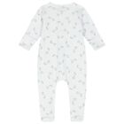 Baby Boys White & Blue Stork Print Babygrow, 1, hi-res