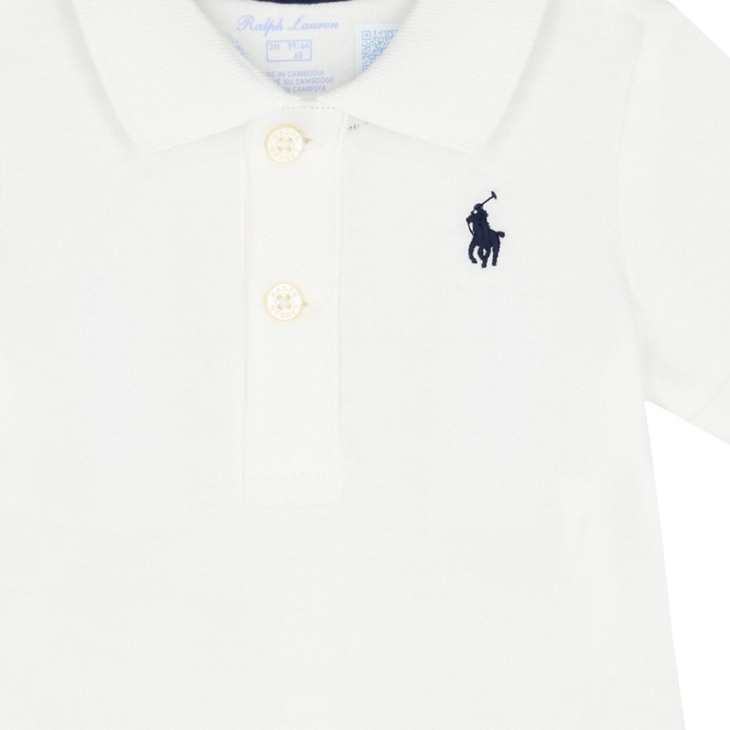 Baby Boys White Logo Bodysuit, 1, hi-res