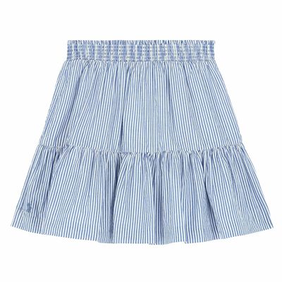 Girls White & Blue Striped Skirt