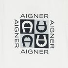 تيشيرت أولاد بالشعار باللون الأبيض  , 1, hi-res