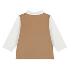 قميص بولو بشعار باللونين الأبيض والبيج للأولاد الصغار, 2, hi-res