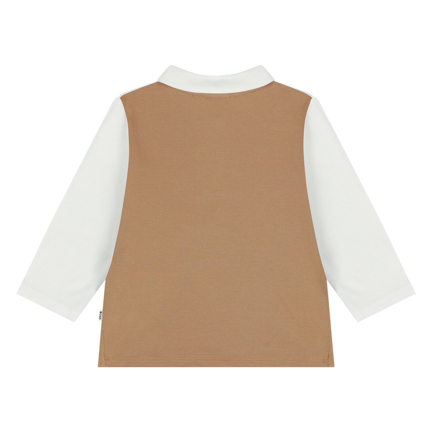 قميص بولو بشعار باللونين الأبيض والبيج للأولاد الصغار, 2, hi-res