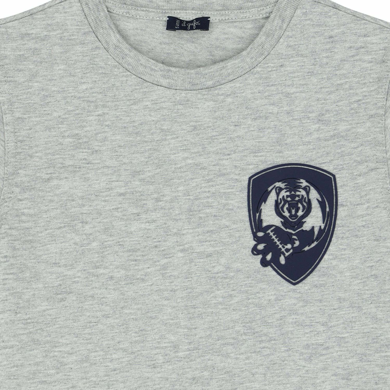 تيشيرت بالشعار باللون الرمادى للاولاد, 1, hi-res image number null