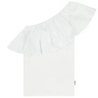 توب بنات بكتف واحد باللون الابيض , 2, hi-res