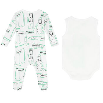 White & Green Babygrow & Bodysuit Gift SetÃ‚Â 