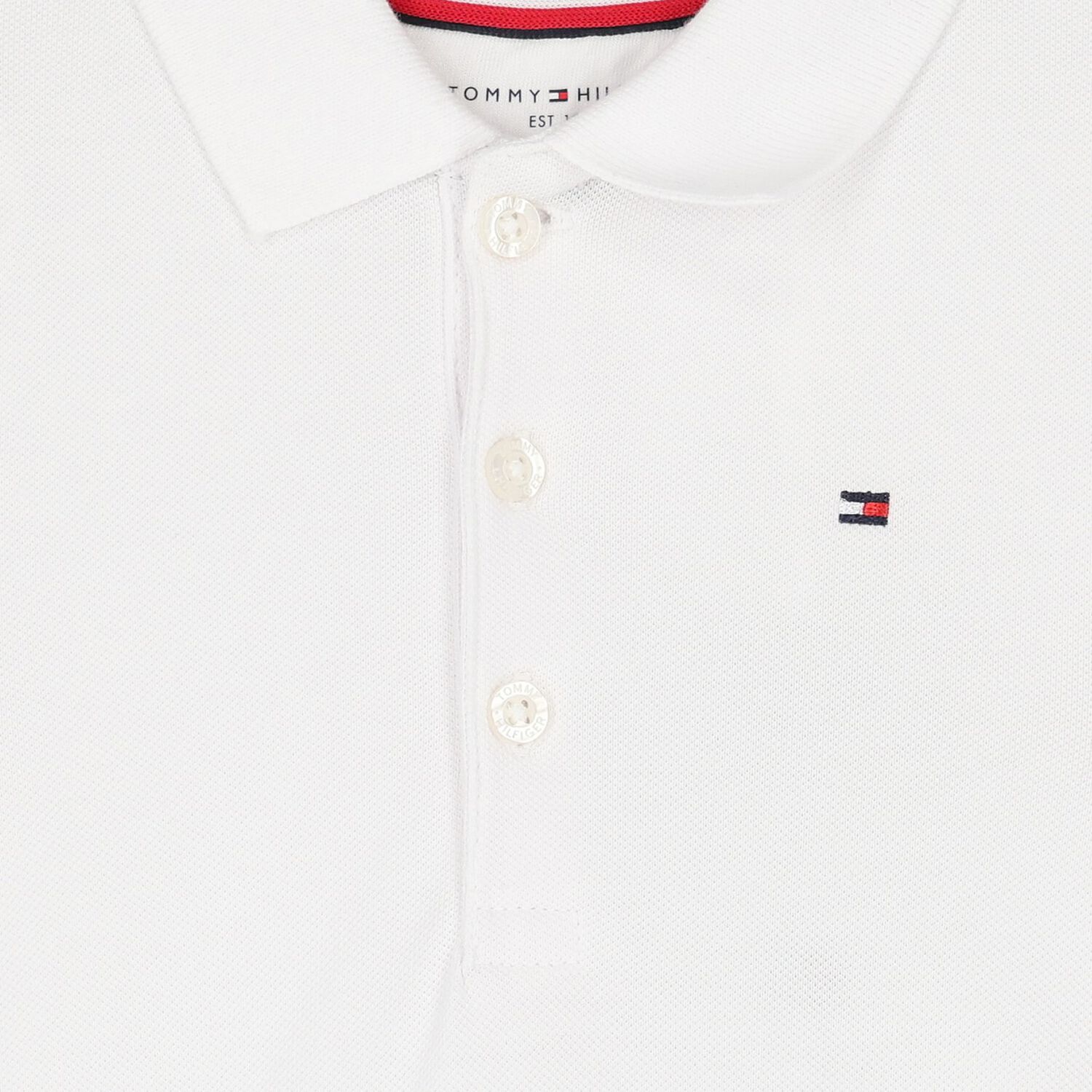 Younger Girls White Flag Embroidered Polo Dress, 2, hi-res image number null