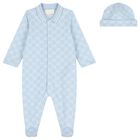 Baby Boys Blue GG Logo Babygrow Gift Set, 1, hi-res