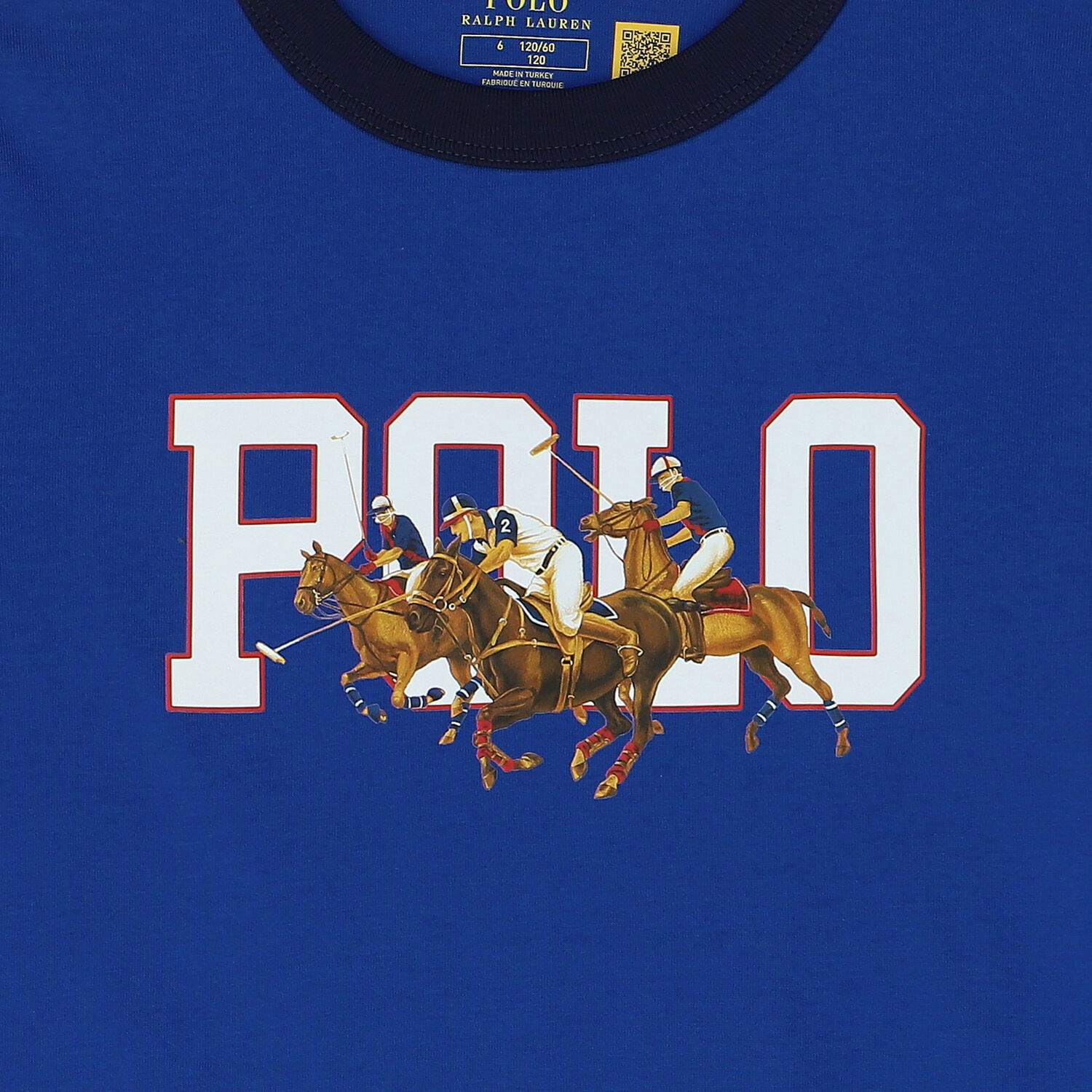 تيشيرت أولاد بالشعار باللون الازرق, 1, hi-res