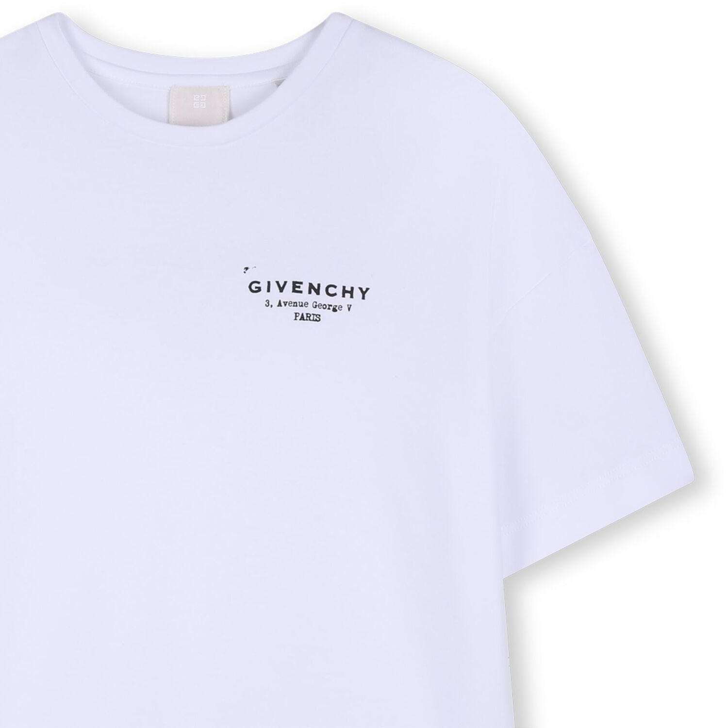 فستان تي شيرت بالشعار باللون الابيض للبنات, 2, hi-res