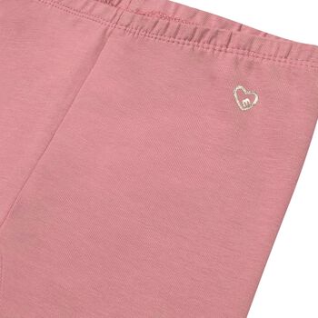 Younger Girls Pink Cotton Leggings