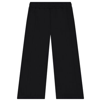 Girls Black logo Trousers