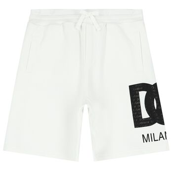 White Logo Shorts