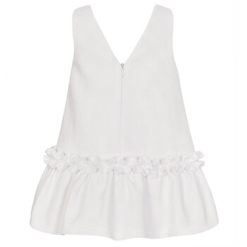 Girls White Floral Bag Dress