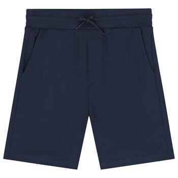 Boys Navy Blue Logo Shorts