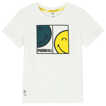 White Smiley World Logo T-Shirt