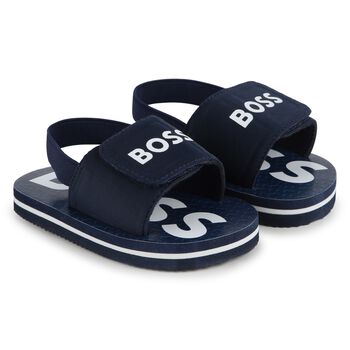 Boys Navy Blue Velcro Sandals