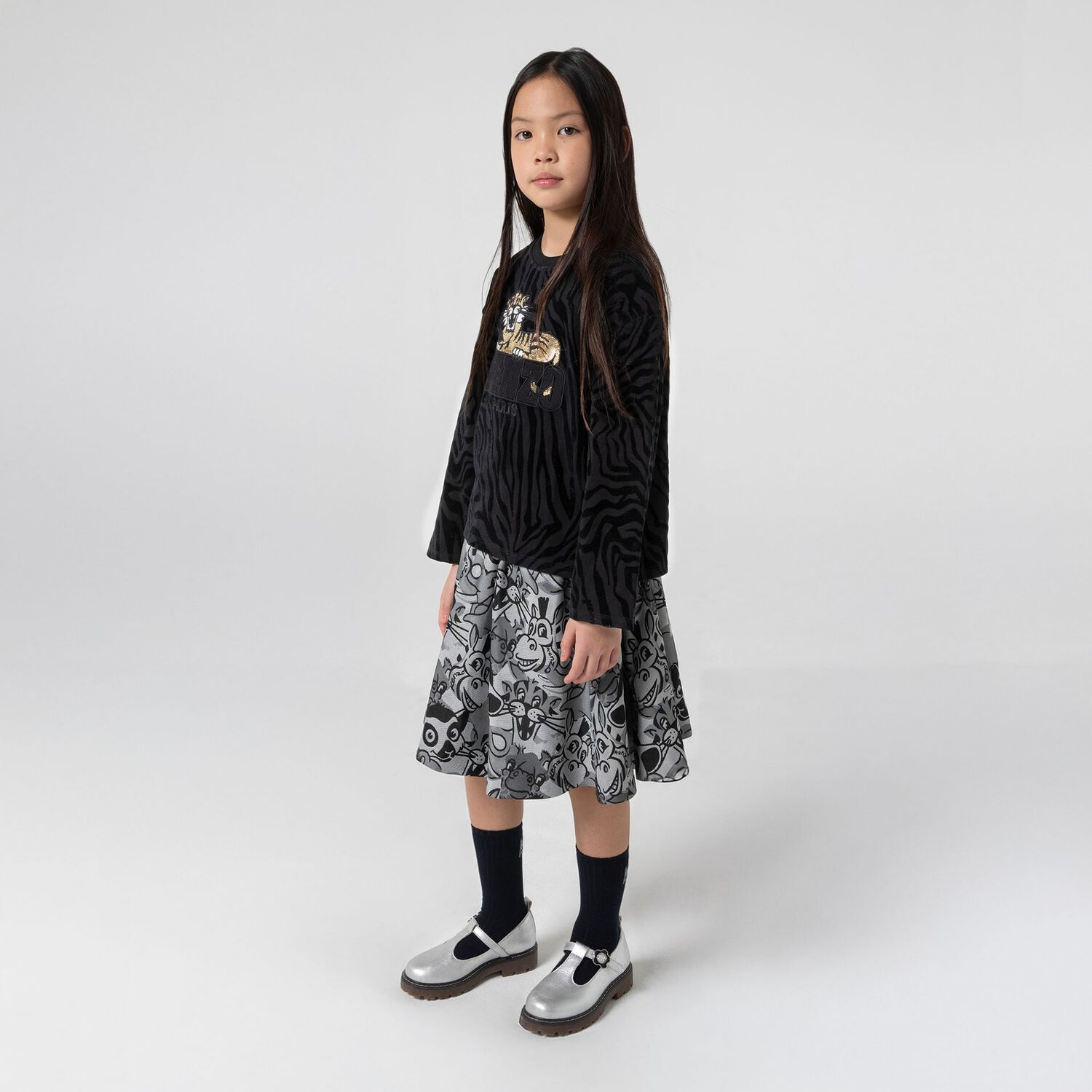 Girls Grey Safari Skirt, 1, hi-res image number null