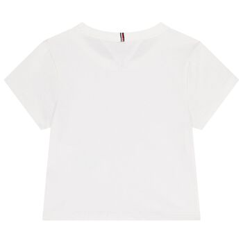 Girls White Logo T-Shirt