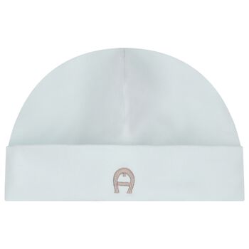 Baby Boys Blue Embroidered Logo Hat