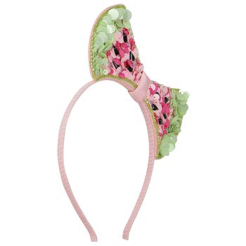 Girls Pink Embellished Sequin Hairband