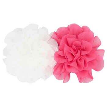 Girls White & Pink Flower Hair Clip