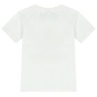 White & Green Trefoil Logo Shorts Set, 1, hi-res