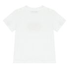 Younger Boys White & Black Logo Shorts Set, 1, hi-res