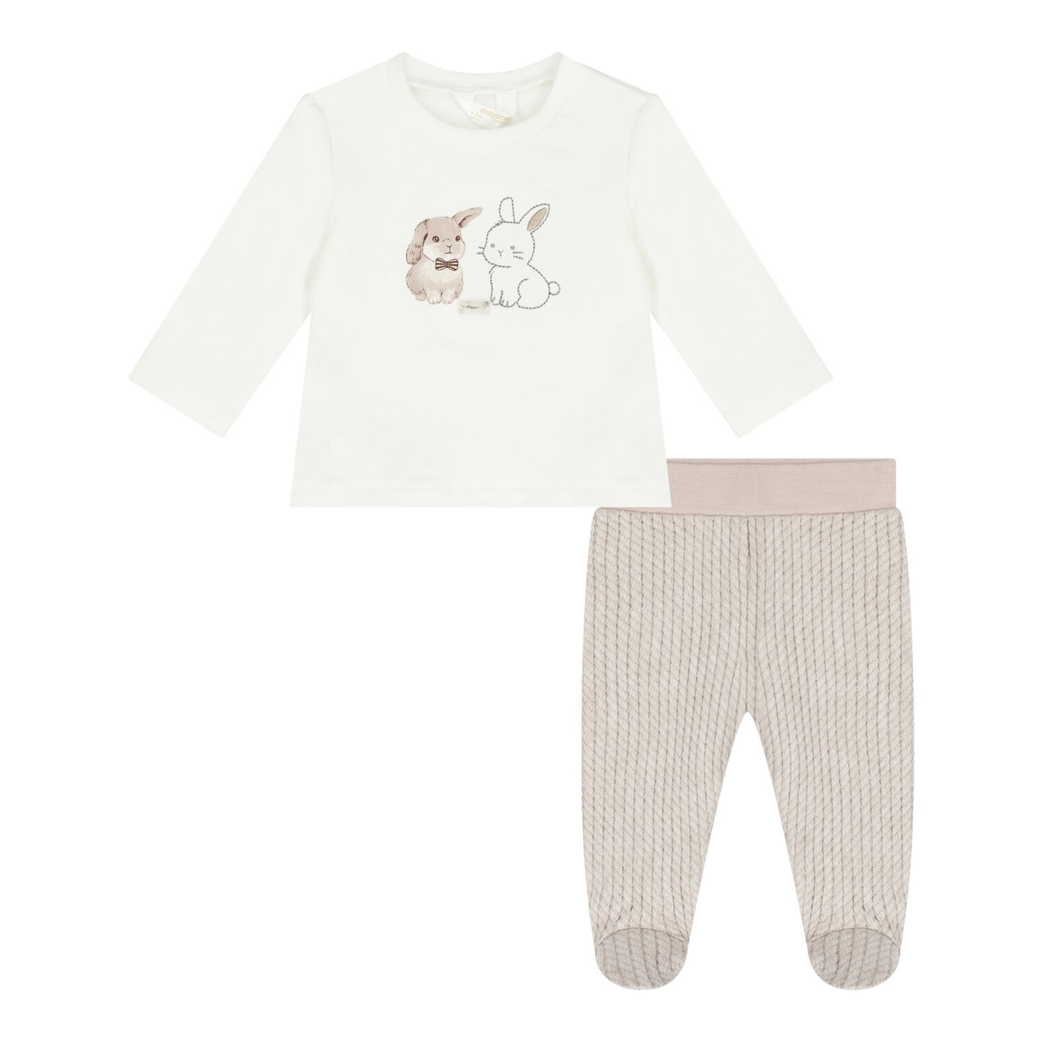 Baby Boys Ivory & Beige Trousers Set, 1, hi-res