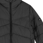 Boys Grey Long Quilted Jacket, 1, hi-res