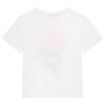 Girls Ivory Flower Logo T-Shirt