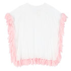 Girls White & Pink Petal Kaftan, 1, hi-res