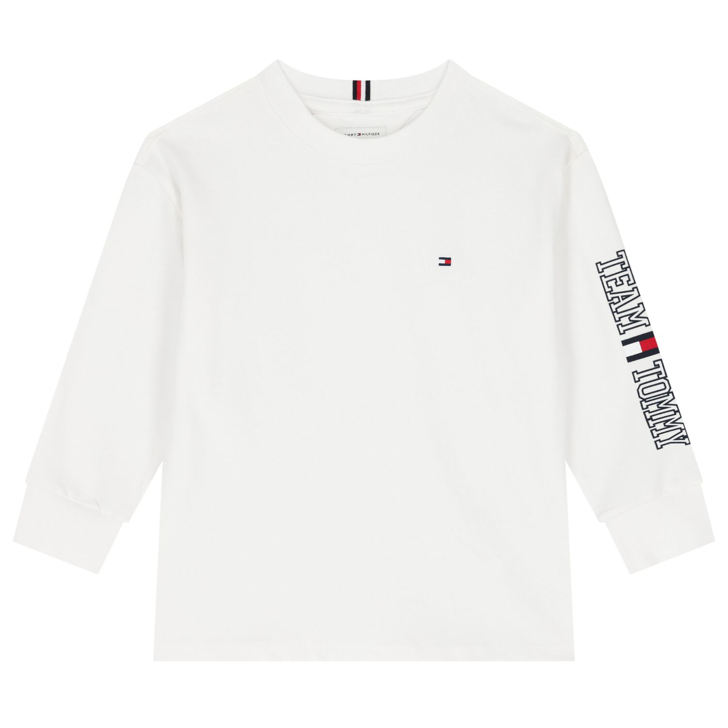 Boys White Long Sleeve Top, 2, hi-res