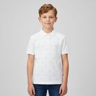 Boys White Logo Polo Shirt, 1, hi-res