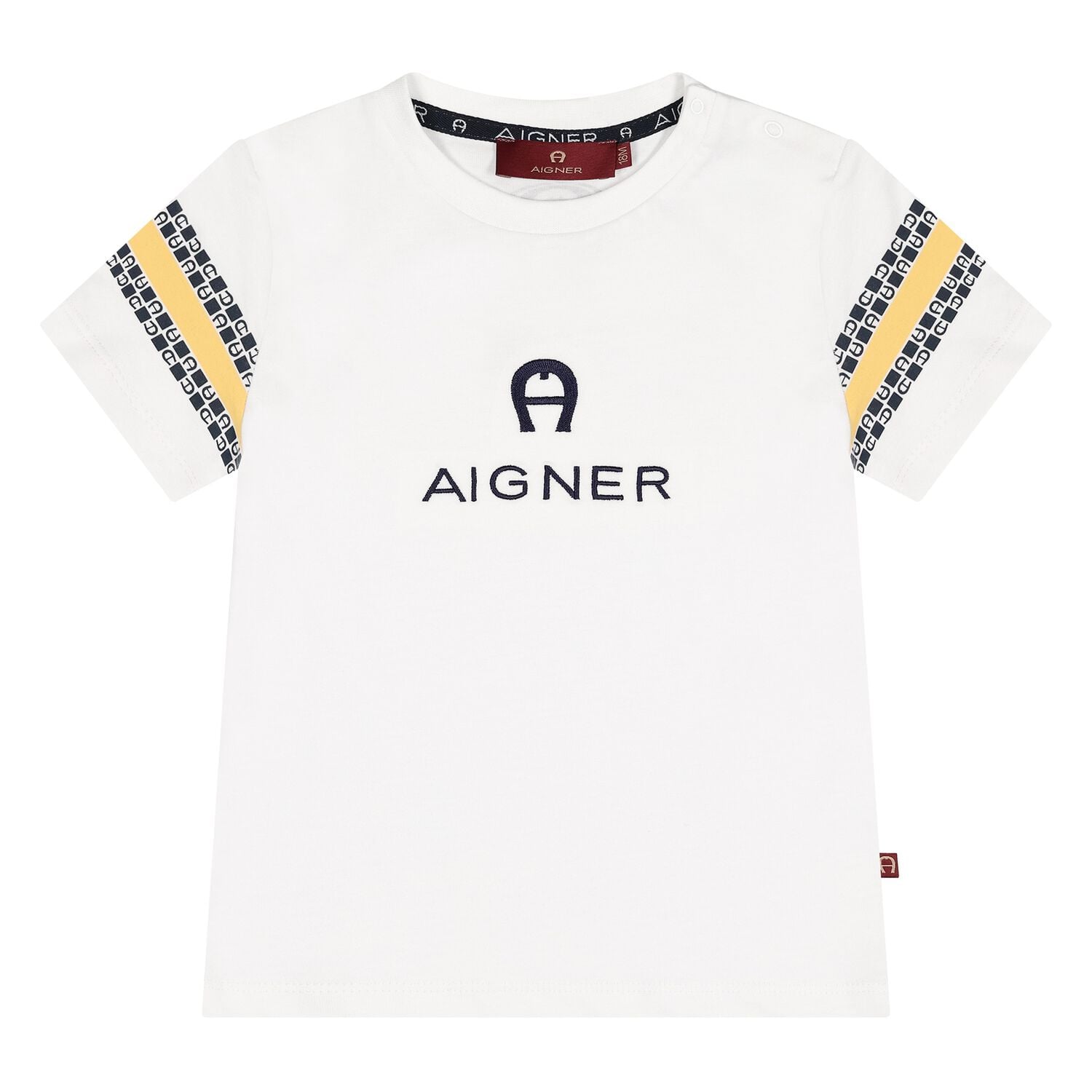 Younger Boys White Logo T-Shirt, 1, hi-res