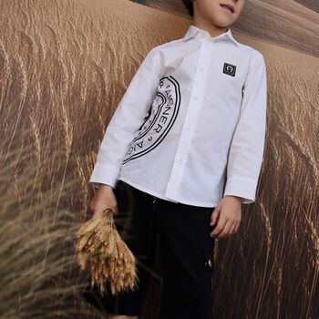 Boys White Logo Shirt