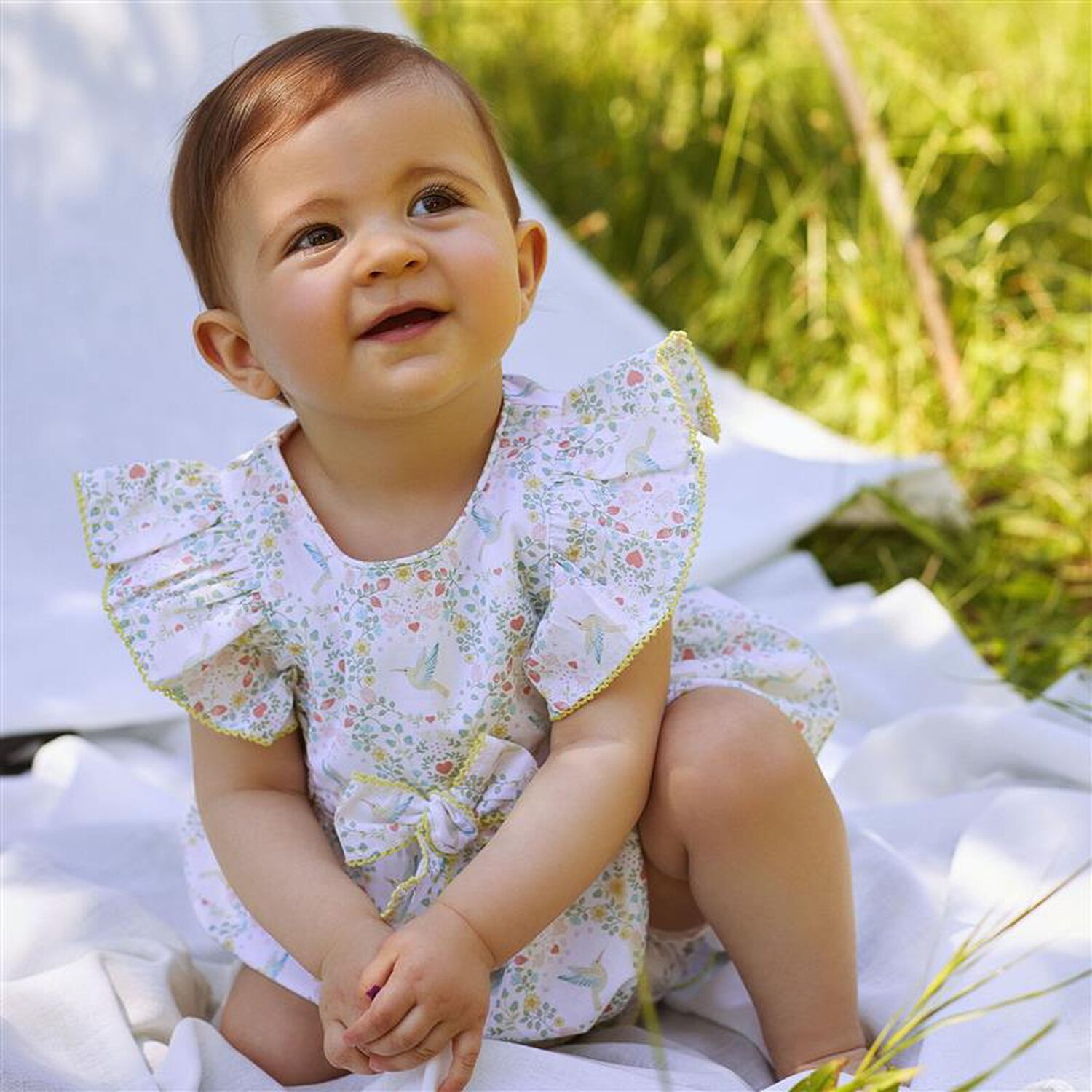 Baby Girls Ivory Floral Dress Set, 1, hi-res