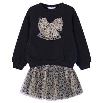Mayoral Girls Leopard Print Skirt Set, 1 Girls Leopard Print Skirt Set