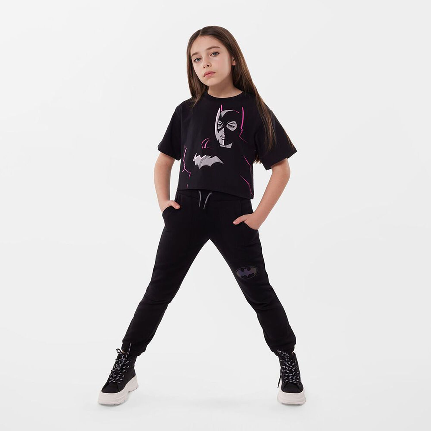 Black Batman Logo Joggers, 1, hi-res image number null