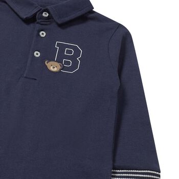 Younger Boys White Teddy Bear Polo Shirt