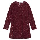 Girls Red Embellished Sequin Dress, 1, hi-res