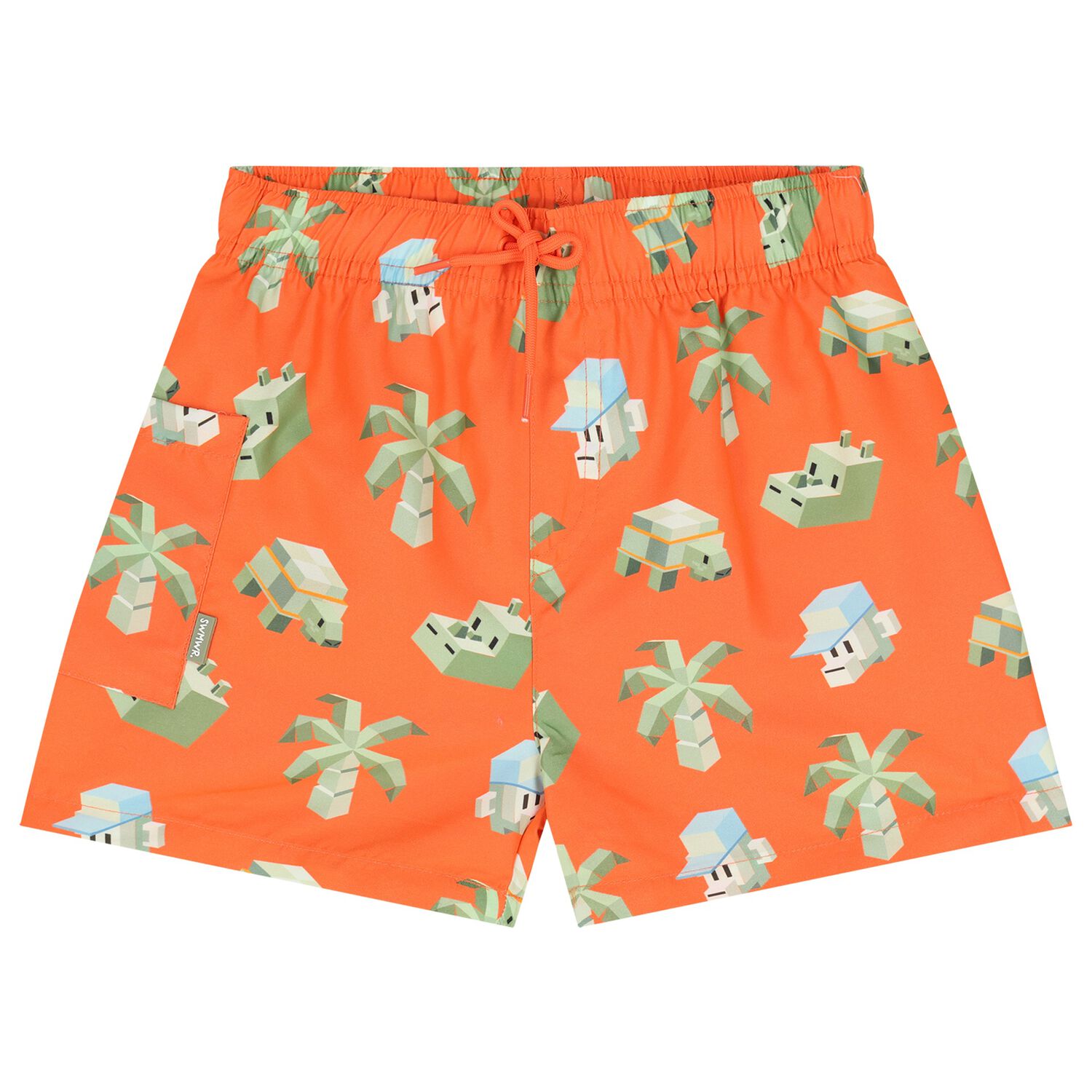 Boys Orange Swim Shorts, 1, hi-res