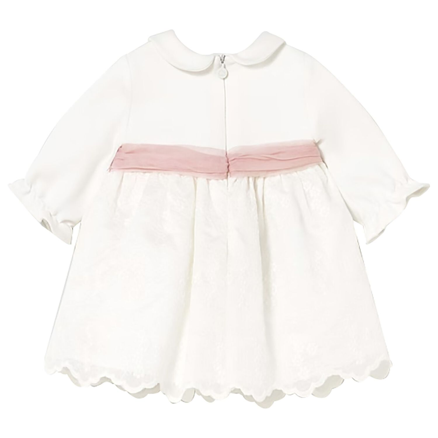 فستان بنات مزين بالزهور باللون الابيض والوردى , 1, hi-res image number null