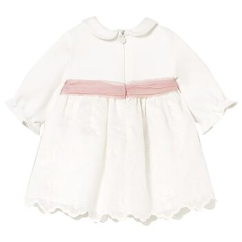 Baby Girls White & Pink Flower Dress