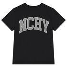 تيشيرت اولاد بالشعار باللون الاسود , 1, hi-res