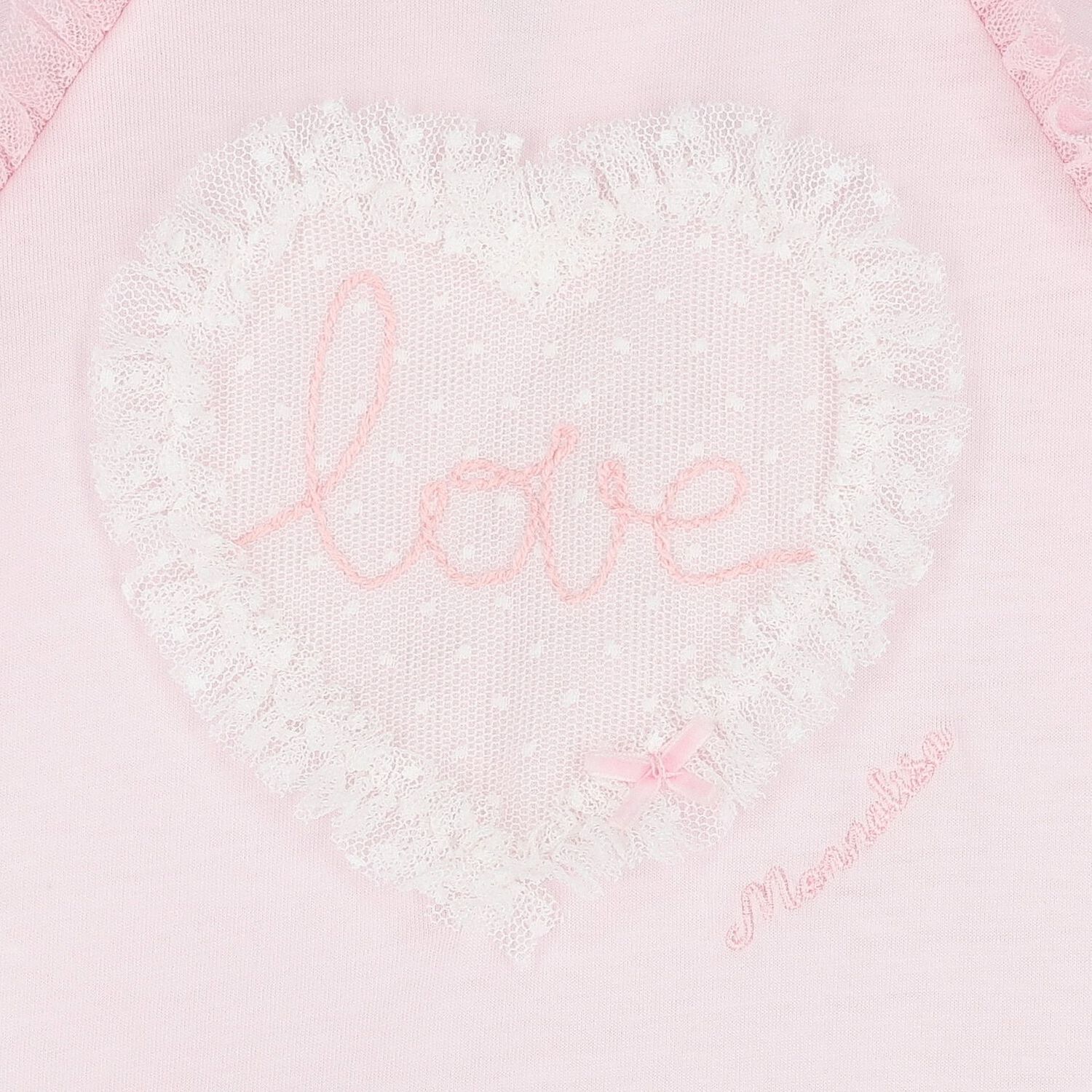 Younger Girls Pink Tulle Heart Dress, 1, hi-res