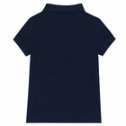 Girls Navy Logo Polo Shirt, 1, hi-res
