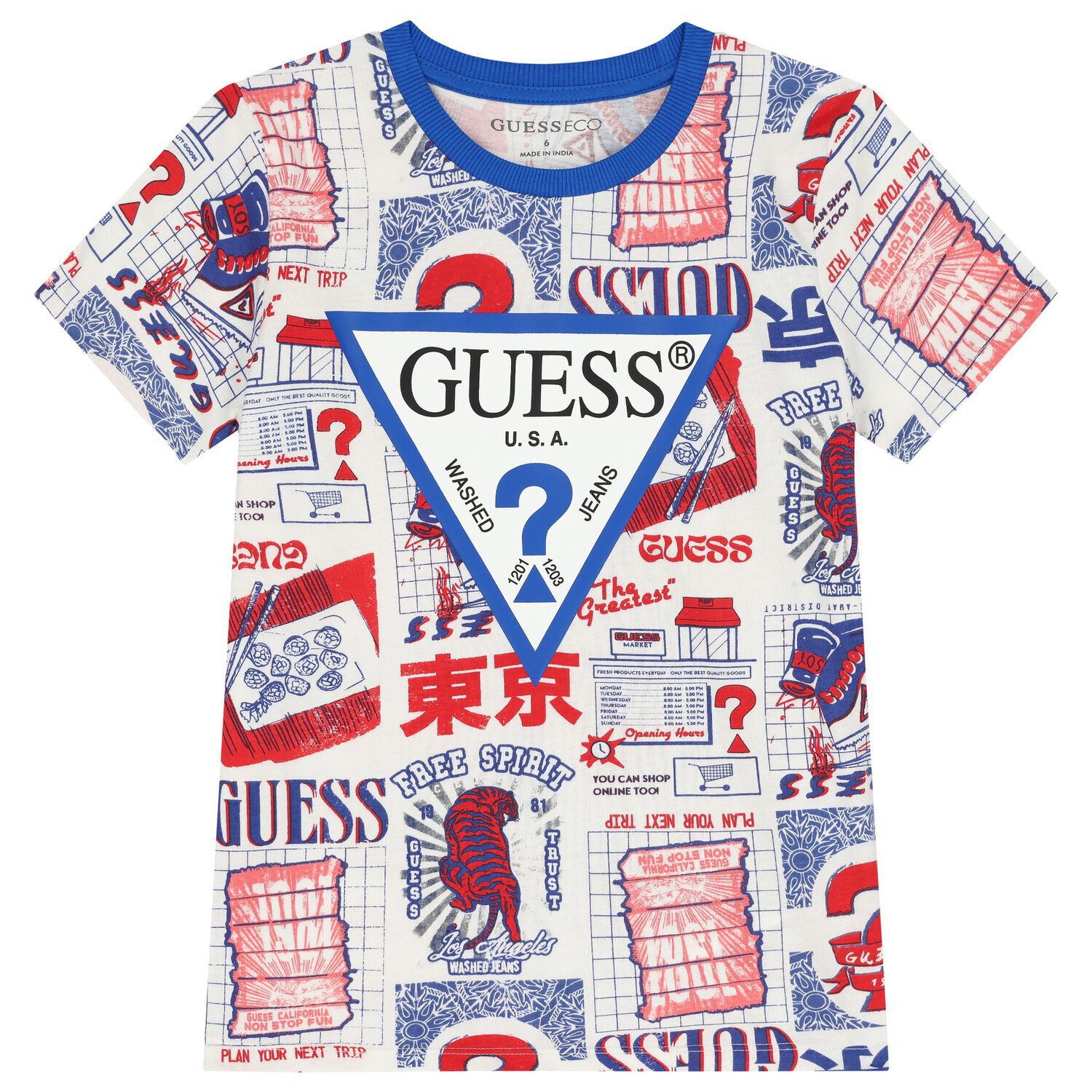 Boys White Logo T-Shirt, 3, hi-res