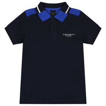 تيشيرت أولاد بولو بالشعار باللون الكحلي